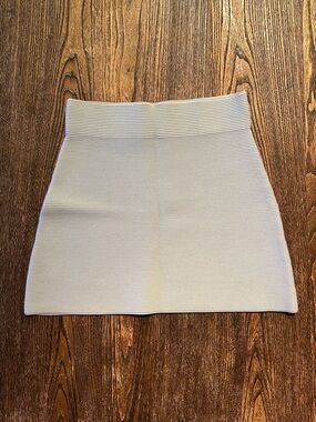 Theory Light Blue Ribbed Holleen Mini Skirt